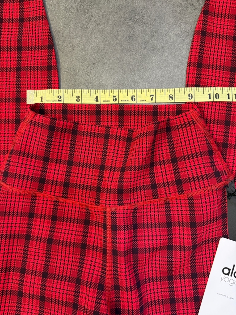 New! ALO YOGA Scarlet Plaid Print RARE! XS Leggings + Med Bra Top SOLD AS A SET - Picture 9 of 15